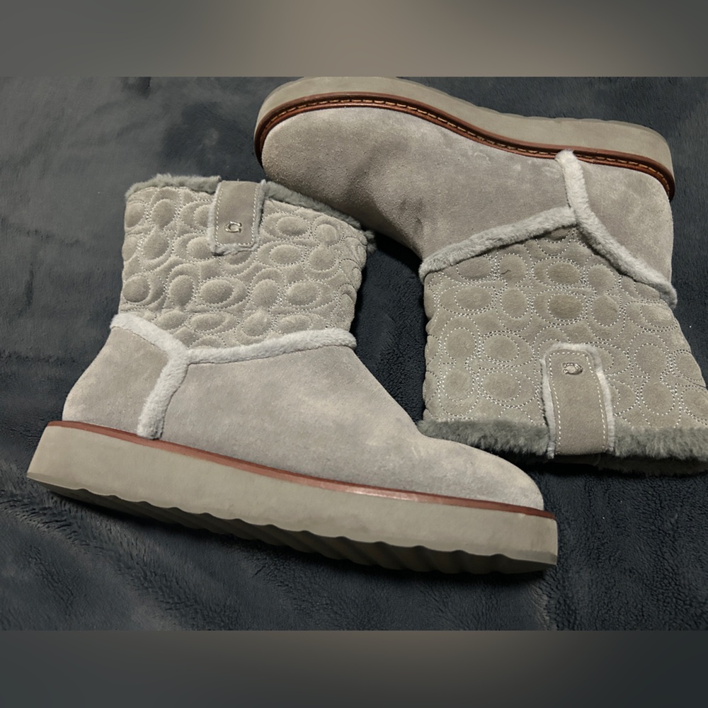 Coach Ivy Gray Quilted Women's Boots